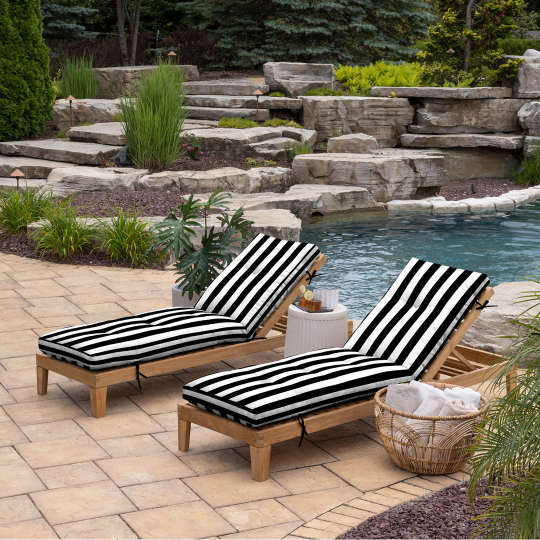 ARDEN Outdoor Plush Modern Tufted Chaise Cushion, 76 x 22